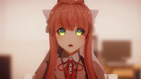 【mmd】 Monika Cant Help Falling In Love With You Dl Youtube