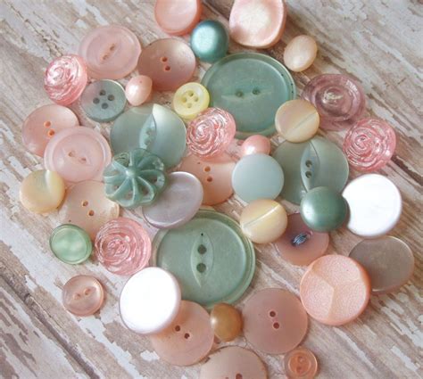 Sweet Vintage Pearly Pastel Buttons Etsy Altered Art Projects Etsy