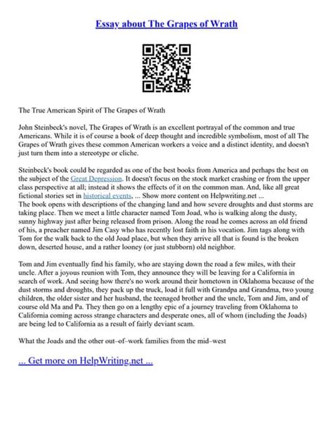 Essay About The Grapes Of Wrath Pdf