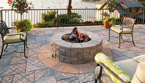 In ground fire pit with bricks. Valencia FirePit - Camosse Masonry Supply