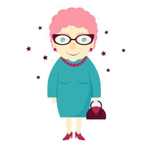 Funny Old Lady Illustrations Royalty Free Vector Graphics