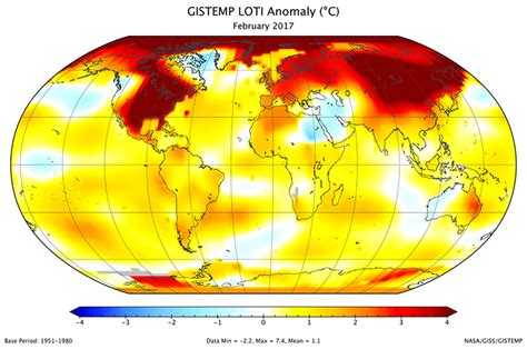 February 2017 Was Second Warmest February On Record Climate Change