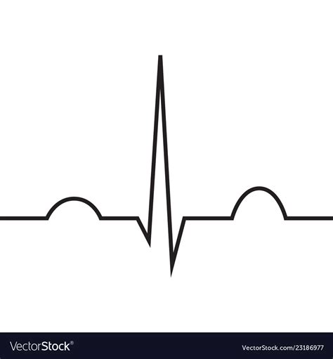 Normal Heart Rhythm Ekg Line Symbol Royalty Free Vector