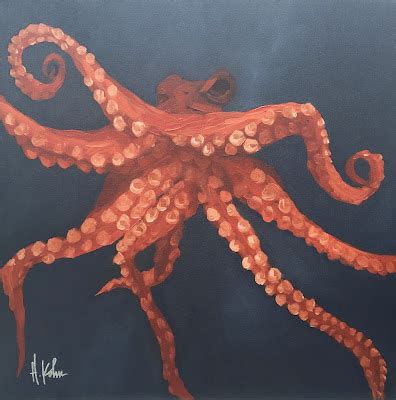 Hallie Kohn Art Red Octopus