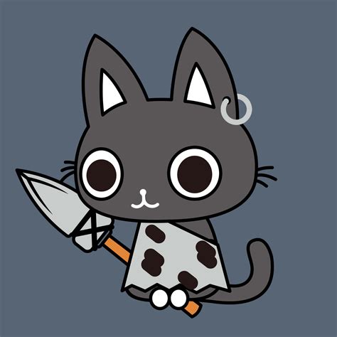 Download Caveman Cartoon Cute Cat Pfp Wallpaper