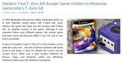 Gc F Zero Ax Arcade Game Hidden In Gc F Zero Gx Wipeout 推進委員会 楽天ブログ