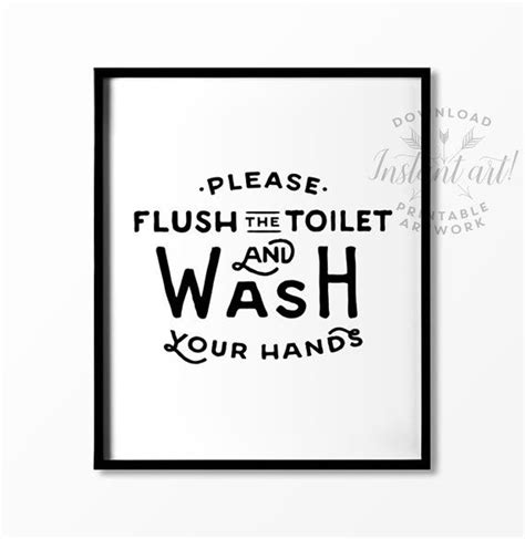 Flush the toilet if you use. Flush sign, Bathroom wall art, PRINTABLE art, Flush toilet ...