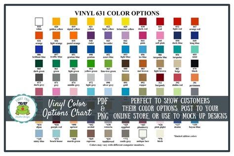 Oracal 631 Vinyl Color Options Chart  Pdf 158845 Other