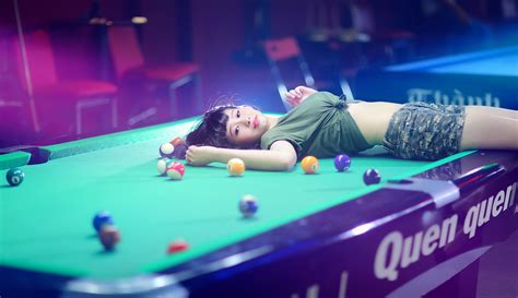 Wallpaper Women Model Asian Snooker Pool Recreation Indoor Games And Sports Individual