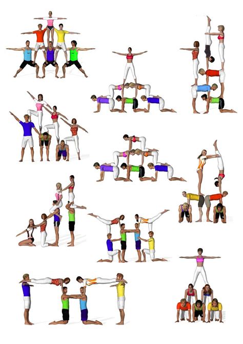 Sextetos De Acrosport Acro Yoga Poses Yoga For Kids Cheerleading Stunt