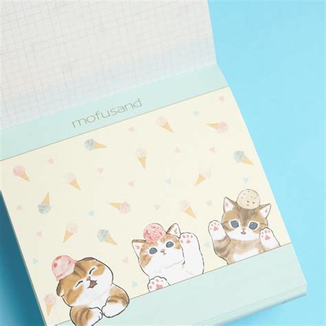 Mofusand Neko Ice Cream Mini Memo Pad Blippo Kawaii Shop