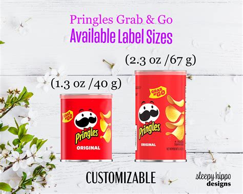 Anpassbare Pringles Grab And Go Label Personalisierte Pringles Etsy