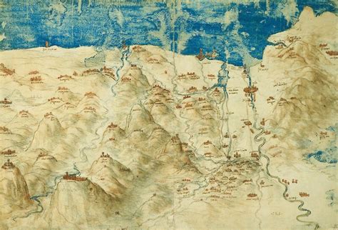 Leonardo Da Vinci A Map Of The Arno Valley And