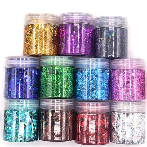 Chunky Colors Bulk Glitter 50grams 24 Colors Polyester Holographic