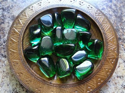Obsidian Green Stone Gemstone Crystal Tumbled 4 Oz Wiccan Etsy