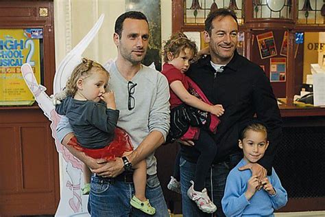 Andrew Lincoln With His Daughter And Jason Isaacs With His Daughters