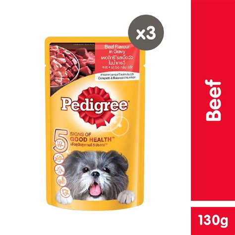 Pedigree ® Adult Beef Chunks In Sauce Pouch Wet Dog Food Set Of 3 130g