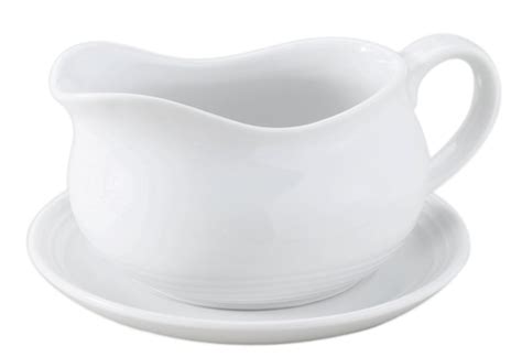 24 Oz Gravy Boat With Saucer Whisk