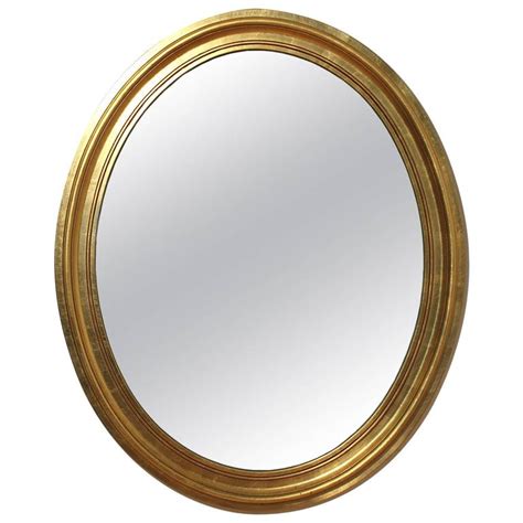 Gold Gilt Wooden Oval Wall Mirror For Sale At 1stdibs
