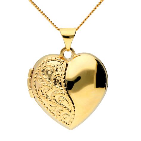 9ct Yellow Gold Heart Locket Buy Online Free Insured Uk Delivery