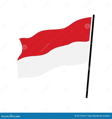 Ilustración De Stock Vectorial De Bandera De Indonesia Bendera Merah