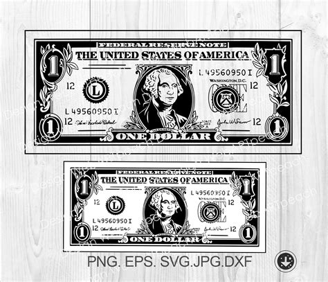 Fichier SVG de billet de 1 dollar SVG dargent dun dollar - Etsy France