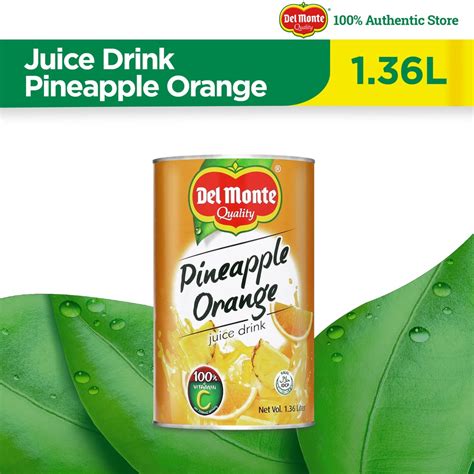 Del Monte Pineapple Orange Juice Drink With Real Fruits And 100