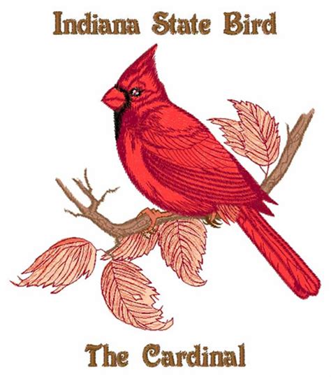 Indiana State Bird Embroidery Design Annthegran