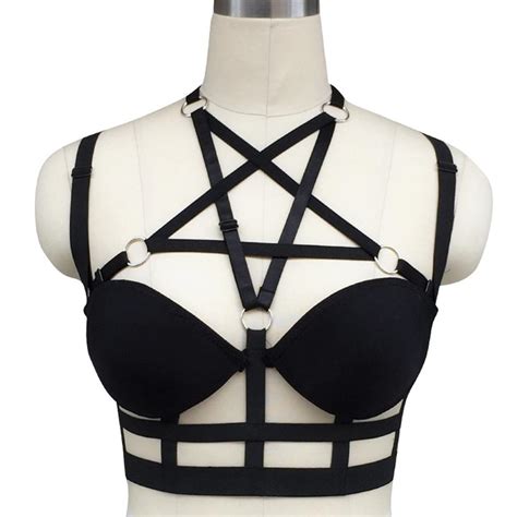 Buy Sexy Hollow Strappy Cage Bra Body Harness Crop Top Goth Steampunk