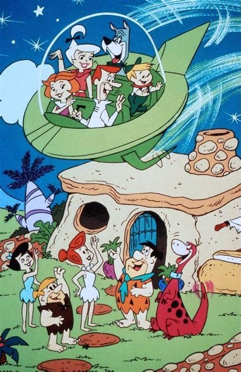 The Flintstones Meet The Jetsons Classic Cartoon Characters Vintage