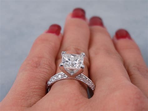 284 Ctw Princess Cut Diamond Engagement Ring H Vs2