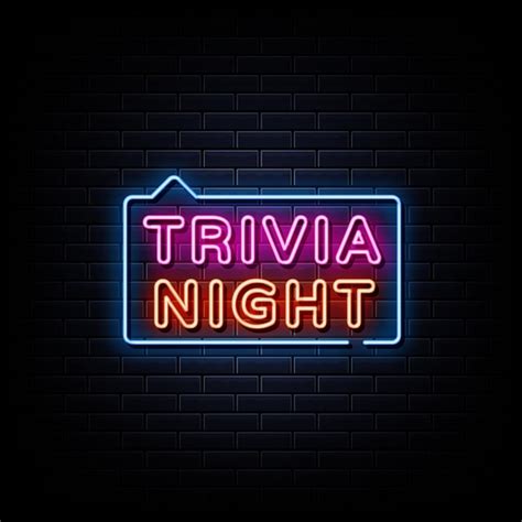 Premium Vector Trivia Night Neon Signs Style Text On A Black Wall Background