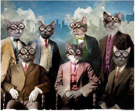 Anthropomorphic Digital Collage © Jay Thompson Cat Works Cat Art