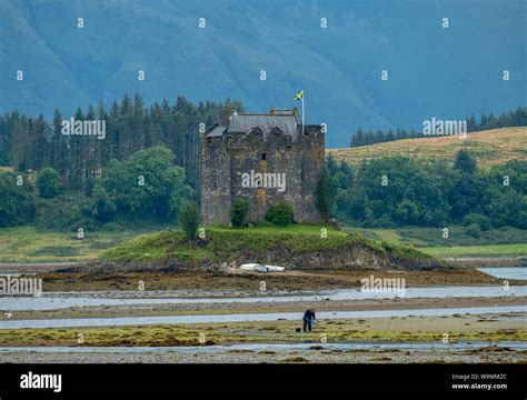 Castle Stalker Pictured At Low Tide The Medieval Tower House Is Built