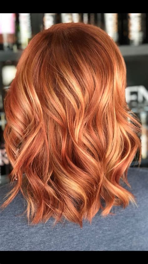 Sunset Red Strawberry Blonde Red Hair With Blonde Highlights