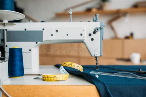 Tape Measure On Sewing Machine Stock Image Image Of Workplace Tools