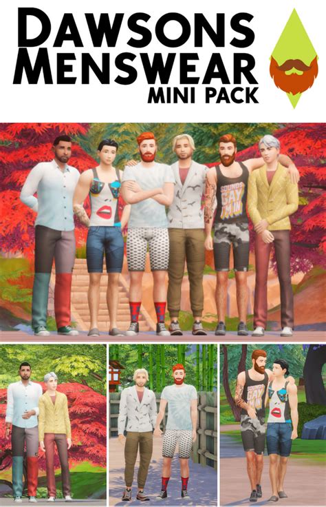 Dawsons Menswear Mini Pack Patreon Packing Clothes Sims 4