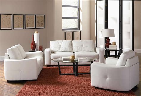 White Bonded Leather Match Modern Sofa And Loveseat Set Woptions