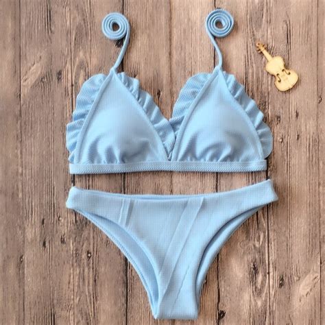 Women Bandage Bikini Set 2017 New Solid Beach Wear Sexy Swimsuit