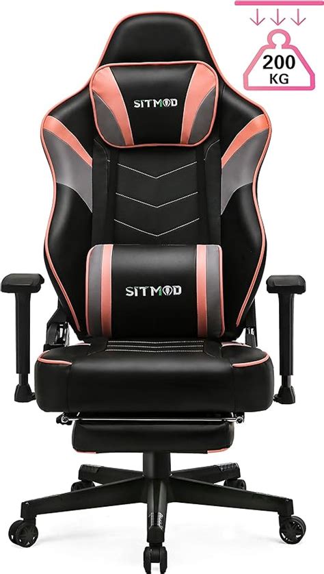 Sitmod Gaming Stuhl Massage Gaming Sessel 200kg Pu Leder Mit Fußstützen