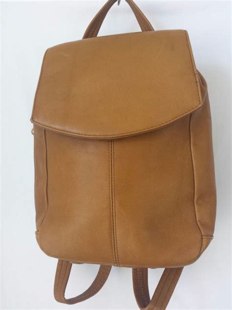 Tignanello Leather Brown Backpack Purse Bag Knapsack Brown Backpacks