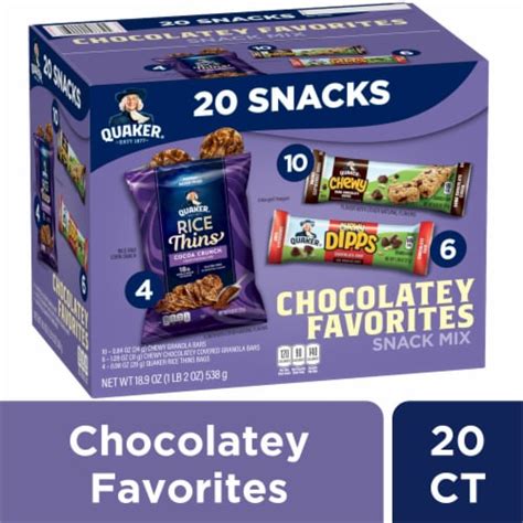 Quaker Chocolatey Favorites Snack Mix Variety Pack 20 Ct 189 Oz