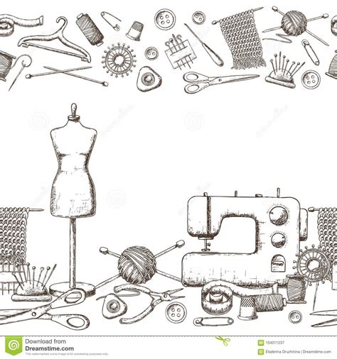 Accessories For Needlework Stock Vector Illustration Of Design 104011237