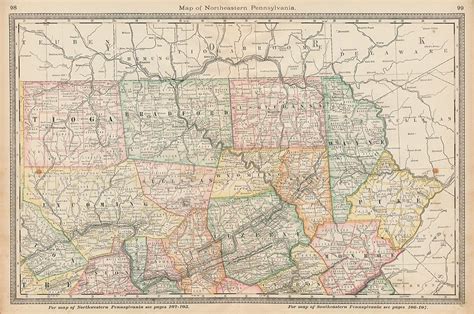 Old And Antique Prints And Maps Usa North Eastern Pennsylvania