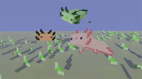 19 Beautiful Minecraft Axolotl 3d Model Splen Mockup