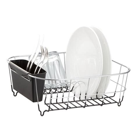 Neat O Chrome Plated Steel Small Black Dish Drainer Drying Rack