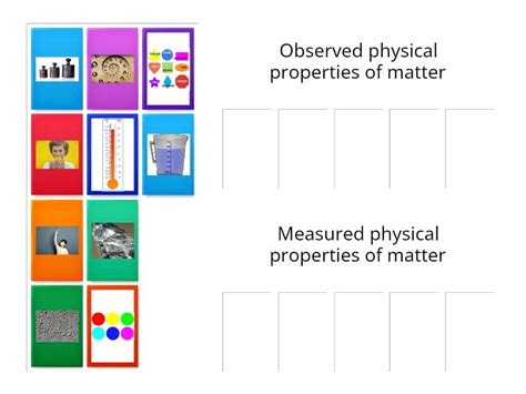 Observed And Measured Physical Properties Of Matter تصنيف المجموعات