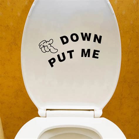 Home Decor Put Me Down Decal Bathroom Toilet Seat Sign Reminder Quote