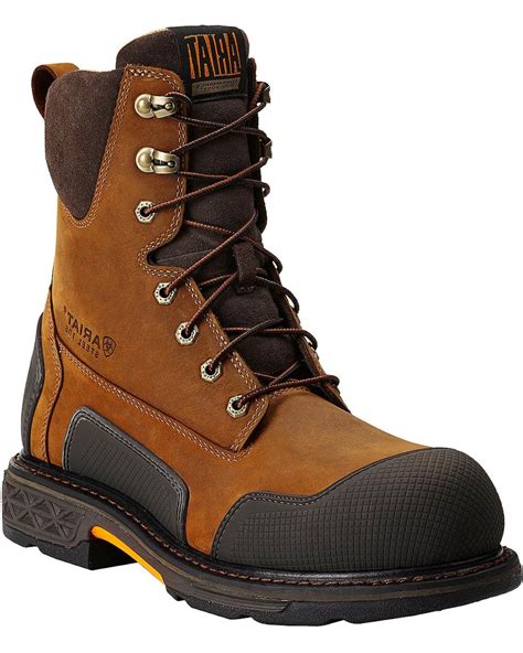 Ariat Overdrive Xtr 8 Lace Up Side Zipper Work Boots Steel Toe