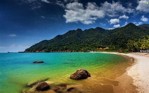 Andaman Sea Langkawi Mountains Coast Beaches Malaysia For Phone
